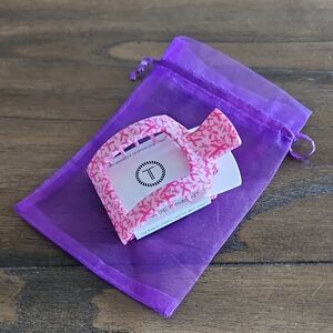 Teleties Pink Ribbons Medium Flat Clip NWT